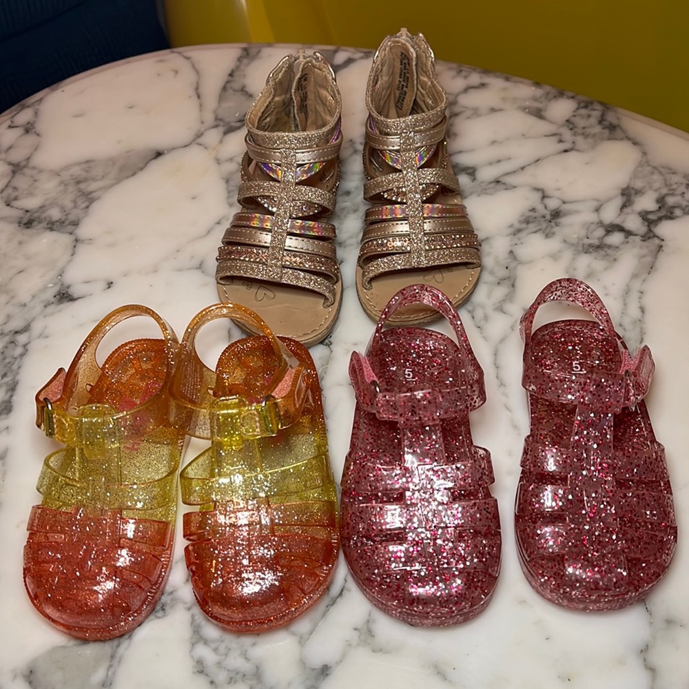 3 pair toddler sandals size 5 and 6